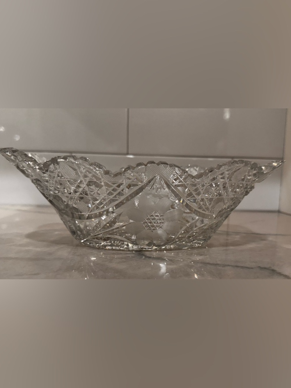 Crystal Cut Glass Decorative Bowl - Clear